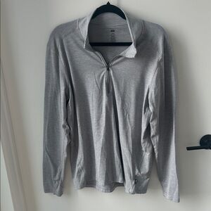 REI Men's Light Gray Zip-Up Sweater